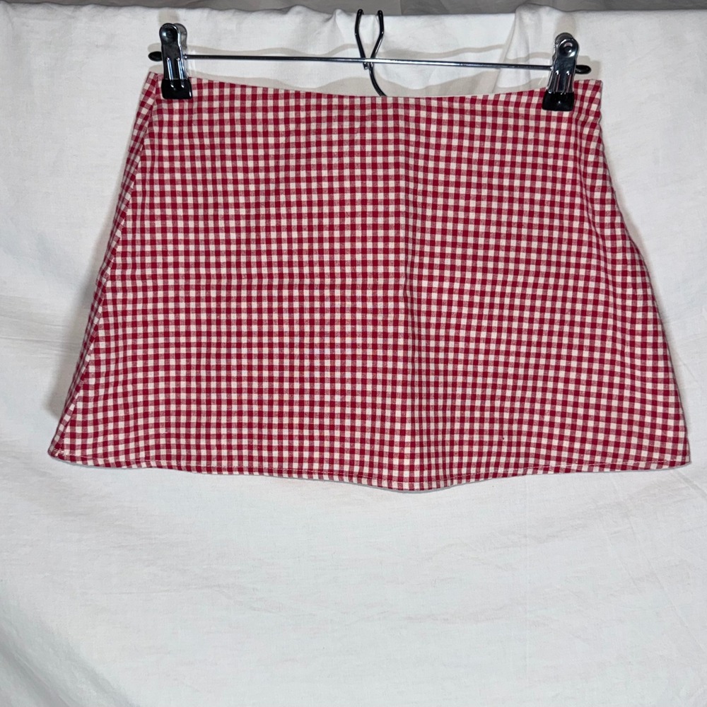 Princess Polly Red White Gingham Checkered Mini Skirt Coquette Womens US 2
